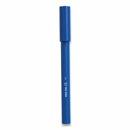 TRU RED Quick Dry Gel Pen, Stick, Fine 0.5 mm, Blue Ink, Blue Barrel, 5PK TR54469